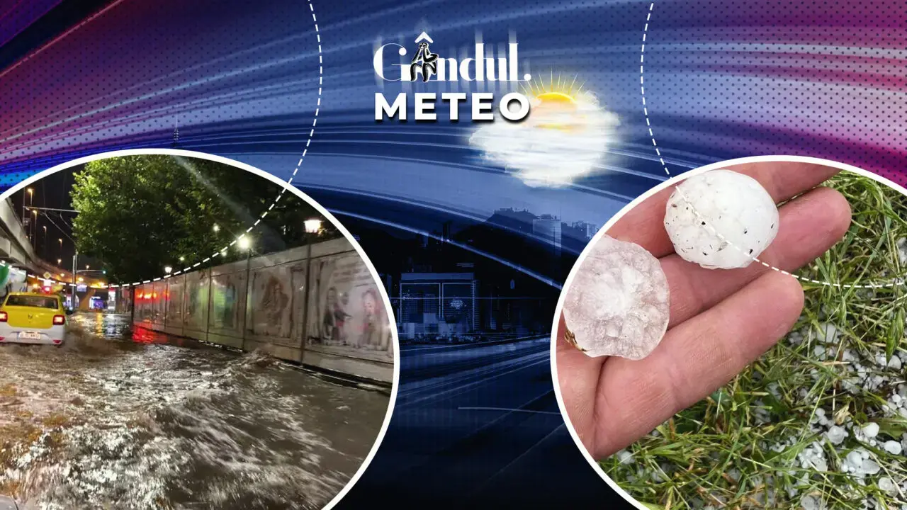 Vreme năucitoare duminică: ploi torențiale, vijelii și grindină în toată țara